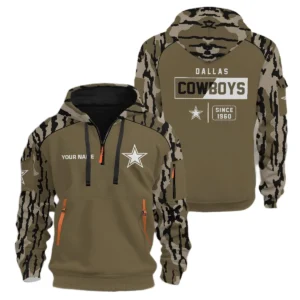 Dallas Cowboys Half Zip Hoodie Customize Your Name