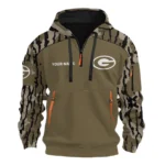 Green Bay Packers Half Zip Hoodie Customize Your Name
