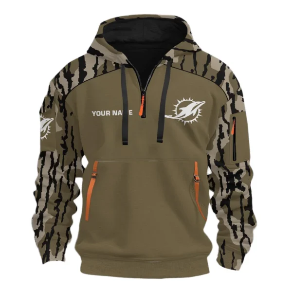 Miami Dolphins Half Zip Hoodie Customize Your Name