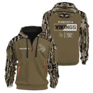 Minnesota Vikings Half Zip Hoodie Customize Your Name