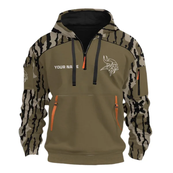 Minnesota Vikings Half Zip Hoodie Customize Your Name