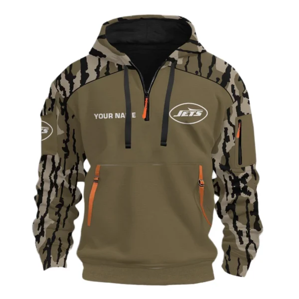 New York Jets Half Zip Hoodie Customize Your Name