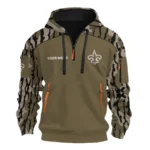 New Orleans Saints Half Zip Hoodie Customize Your Name