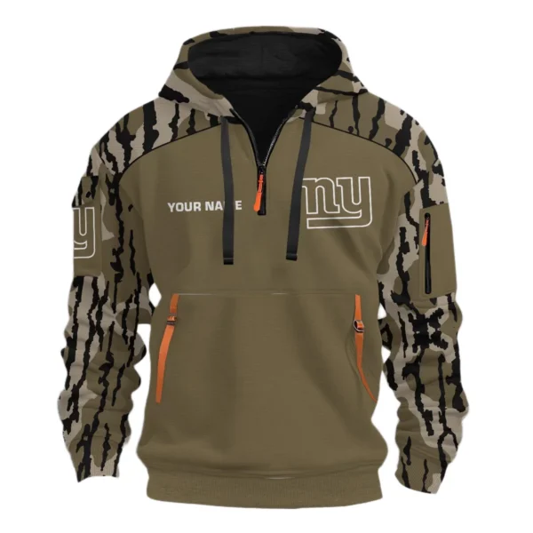 New York Giants Half Zip Hoodie Customize Your Name