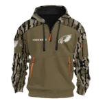 Philadelphia Eagles Half Zip Hoodie Customize Your Name