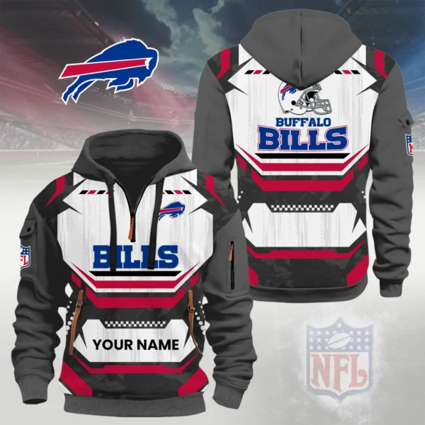 Buffalo Bills Half Zip Hoodie Custom Your Name
