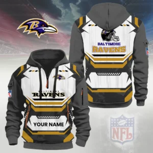 Baltimore Ravens Half Zip Hoodie Custom Your Name