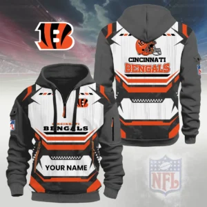 Cincinnati Bengals Half Zip Hoodie Custom Your Name