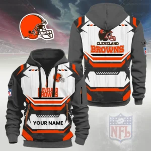 Cleveland Browns Half Zip Hoodie Custom Your Name