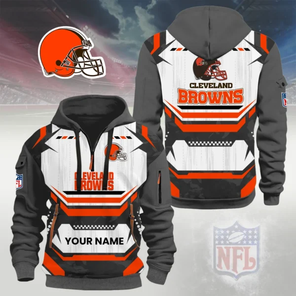 Cleveland Browns Half Zip Hoodie Custom Your Name