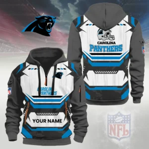 Carolina Panthers Half Zip Hoodie Custom Your Name