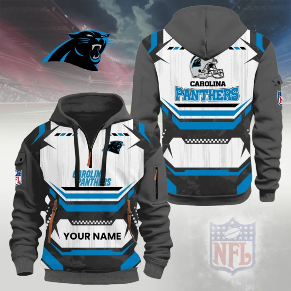 Carolina Panthers Half Zip Hoodie Custom Your Name