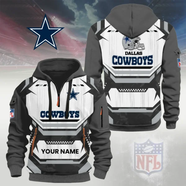 Dallas Cowboys Half Zip Hoodie Custom Your Name