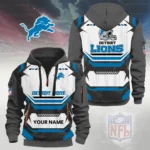 Detroit Lions Half Zip Hoodie Custom Your Name