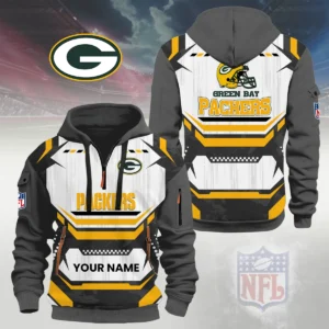 Green Bay Packers Half Zip Hoodie Custom Your Name