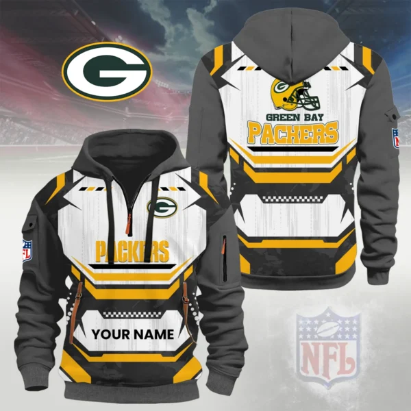 Green Bay Packers Half Zip Hoodie Custom Your Name