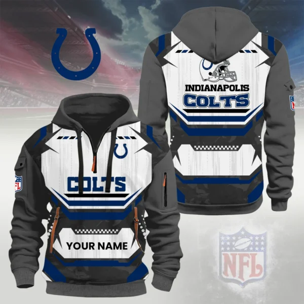 Indianapolis Colts Half Zip Hoodie Custom Your Name