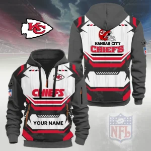Kansas City Chiefs Half Zip Hoodie Custom Your Name