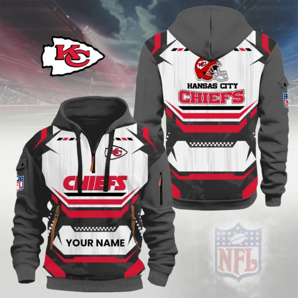 Kansas City Chiefs Half Zip Hoodie Custom Your Name