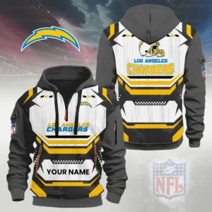 Los Angeles Chargers Half Zip Hoodie Custom Your Name