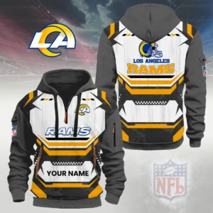 Los Angeles Rams Half Zip Hoodie Custom Your Name