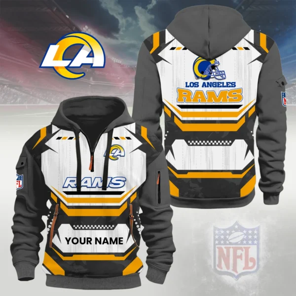Los Angeles Rams Half Zip Hoodie Custom Your Name