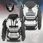 Las Vegas Raiders Half Zip Hoodie Custom Your Name