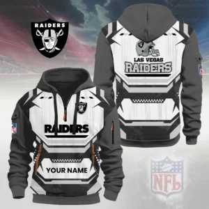 Las Vegas Raiders Half Zip Hoodie Custom Your Name