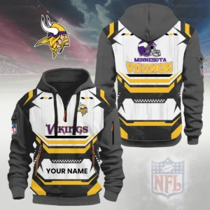 Minnesota Vikings Half Zip Hoodie Custom Your Name