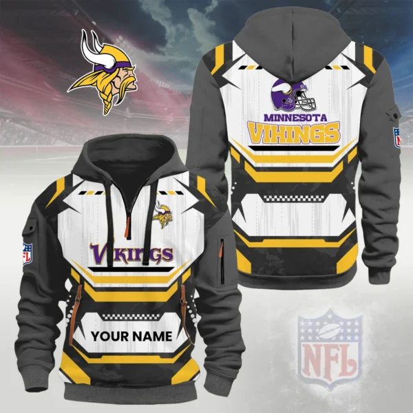 Minnesota Vikings Half Zip Hoodie Custom Your Name