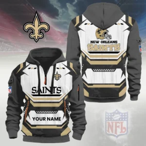 New Orleans Saints Half Zip Hoodie Custom Your Name