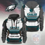 Philadelphia Eagles Half Zip Hoodie Custom Your Name
