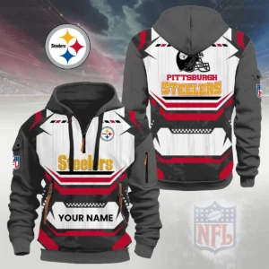 Pittsburgh Steelers Half Zip Hoodie Custom Your Name