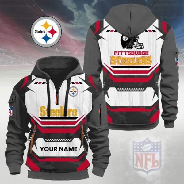 Pittsburgh Steelers Half Zip Hoodie Custom Your Name