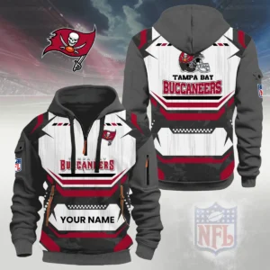 Tampa Bay Buccaneers Half Zip Hoodie Custom Your Name