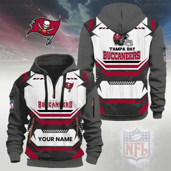 Tampa Bay Buccaneers Half Zip Hoodie Custom Your Name