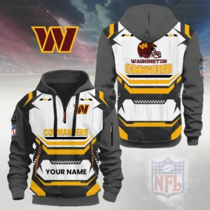 Washington Commanders Half Zip Hoodie Custom Your Name