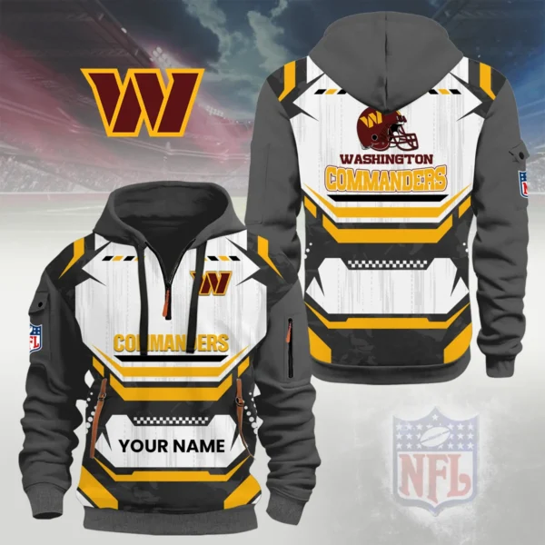Washington Commanders Half Zip Hoodie Custom Your Name