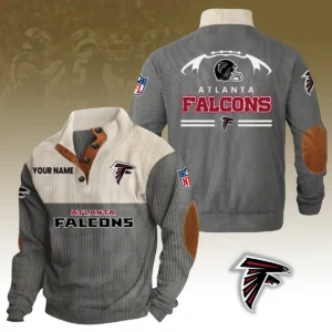 Atlanta Falcons Knitted Ribbed Corduroy Sweatshirt Pullover Sweater Custom Your Name