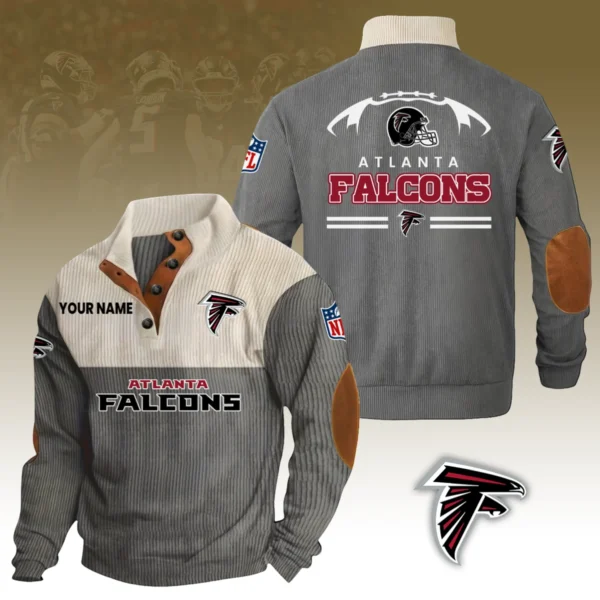 Atlanta Falcons Knitted Ribbed Corduroy Sweatshirt Pullover Sweater Custom Your Name