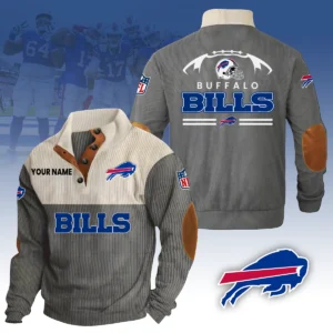 Buffalo Bills Knitted Ribbed Corduroy Sweatshirt Pullover Sweater Custom Your Name