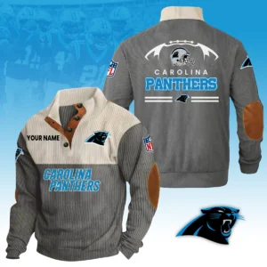 Carolina Panthers Knitted Ribbed Corduroy Sweatshirt Pullover Sweater Custom Your Name