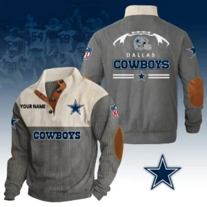 Dallas Cowboys Knitted Ribbed Corduroy Sweatshirt Pullover Sweater Custom Your Name
