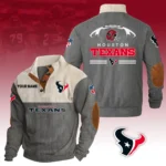 Houston Texans Knitted Ribbed Corduroy Sweatshirt Pullover Sweater Custom Your Name