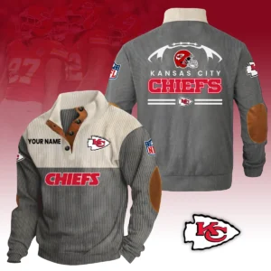 Kansas City Chiefs Knitted Ribbed Corduroy Sweatshirt Pullover Sweater Custom Your Name