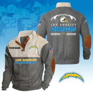 Los Angeles Chargers Knitted Ribbed Corduroy Sweatshirt Pullover Sweater Custom Your Name
