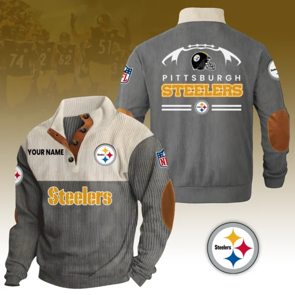 Pittsburgh Steelers Knitted Ribbed Corduroy Sweatshirt Pullover Sweater Custom Your Name