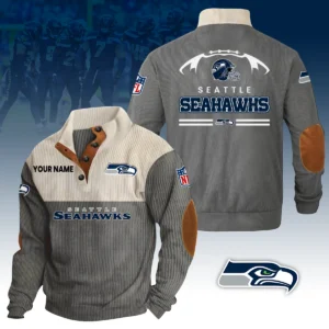 Seattle Seahawks Knitted Ribbed Corduroy Sweatshirt Pullover Sweater Custom Your Name