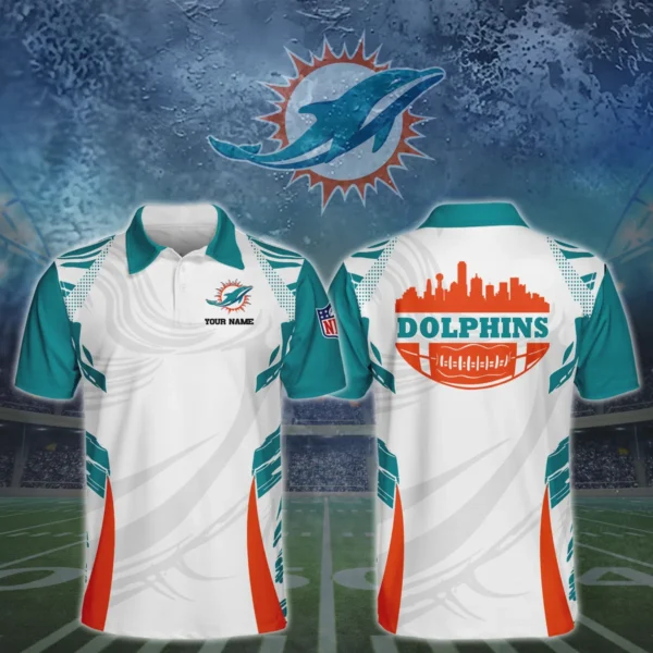 Miami Dolphins 3D Polo Shirt Custom Your Name