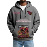 Arizona Cardinals x Mascot Quarter-Zip Waffle Knit Hoodie Custom Your Name